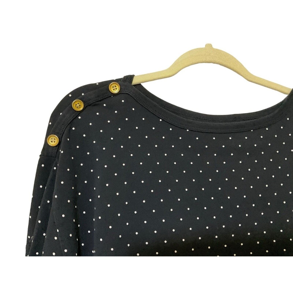 Charter Club Woman Weekend Black White Polka Dot Knit Top Size 1X‎ - Picture 3 of 6